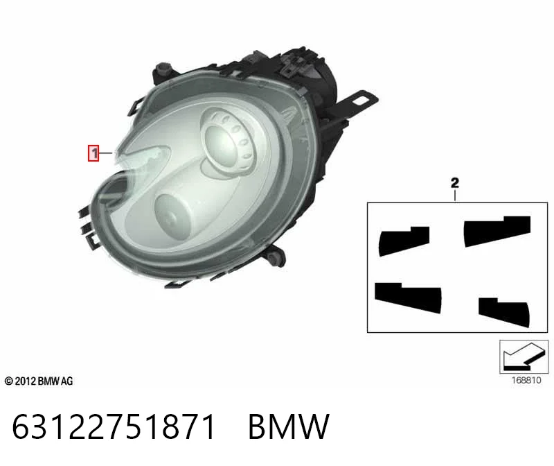 Do koszyka Reflektor lewy Mini Clubman I R55