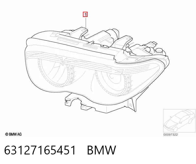 Reflektor lewy BMW 7 sedana (E65, E66, E67) (2001 - 2008) cena, od 75,34 USD