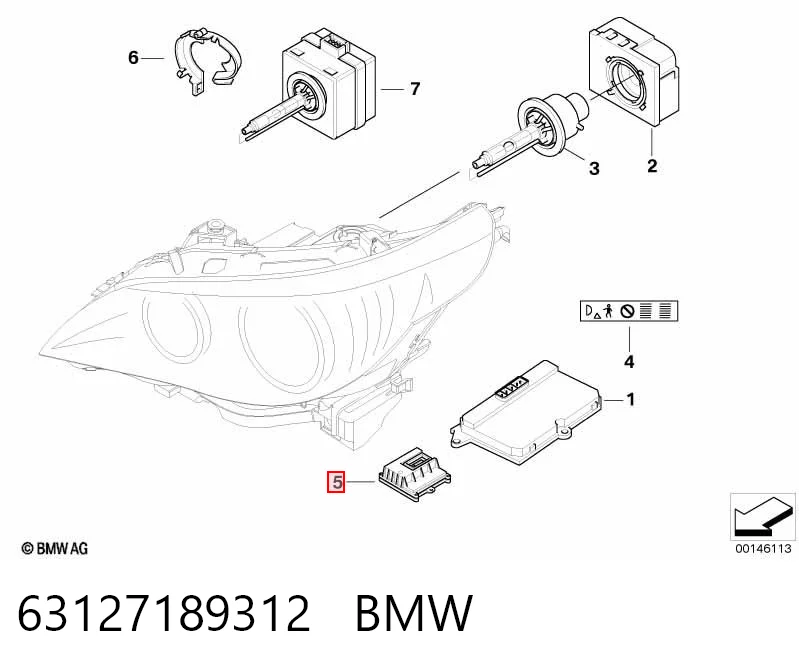 63127189312 BMW Sterownik oświetleniem adaptacyjnym
