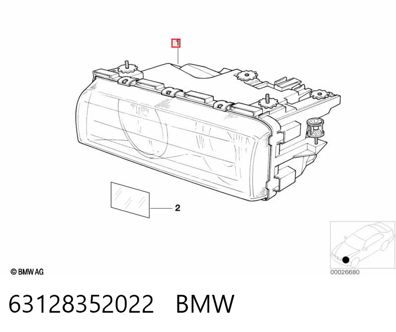 Reflektor prawy BMW 7 sedana (E38) (1994 - 2001) cena, od 83,21 USD