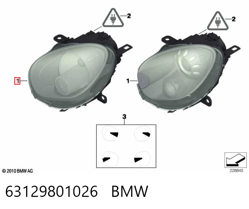 Reflektor prawy do Mini COUNTRYMAN  R60