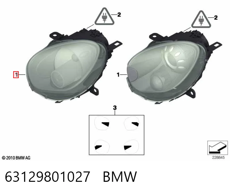Do koszyka Reflektor lewy Mini COUNTRYMAN  R60