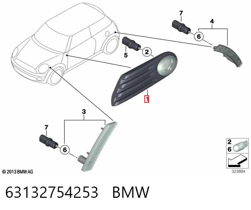 Kierunkowskaz lewy Mini Cooper hatchback (R56) (2005 - 2014) cena, od 36,12 USD