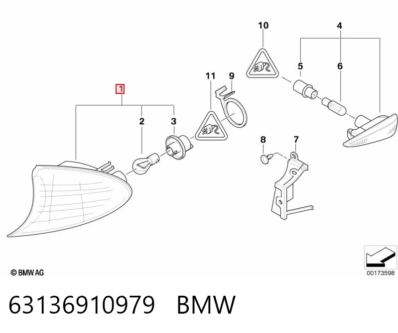 Do koszyka Kierunkowskaz lewy BMW 3  E46
