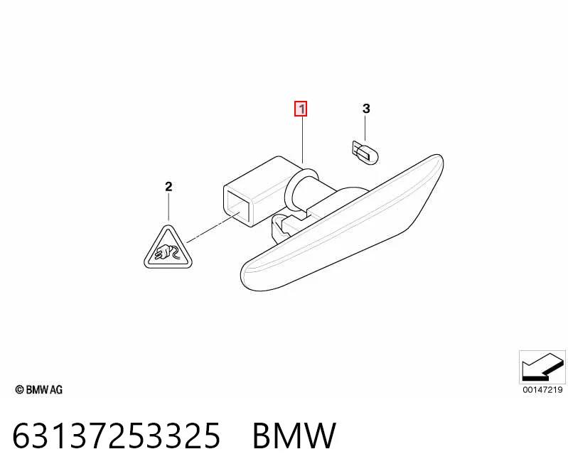 63137253325 BMW Powtarzacz kierunkowskazu na błotniku lewy