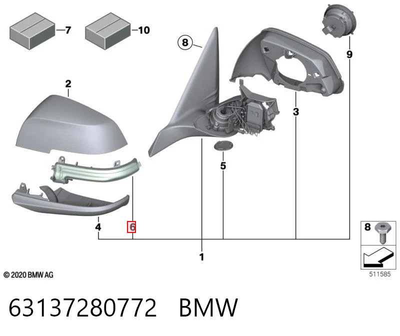 63137280772 BMW Kierunkowskaz lusterka prawy