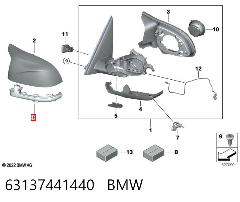 63137441440 BMW Kierunkowskaz lusterka prawy