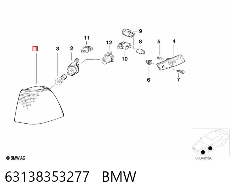 Kierunkowskaz lewy BMW 3 sedana (E36) (1990 - 1998) cena, od 20,20 USD