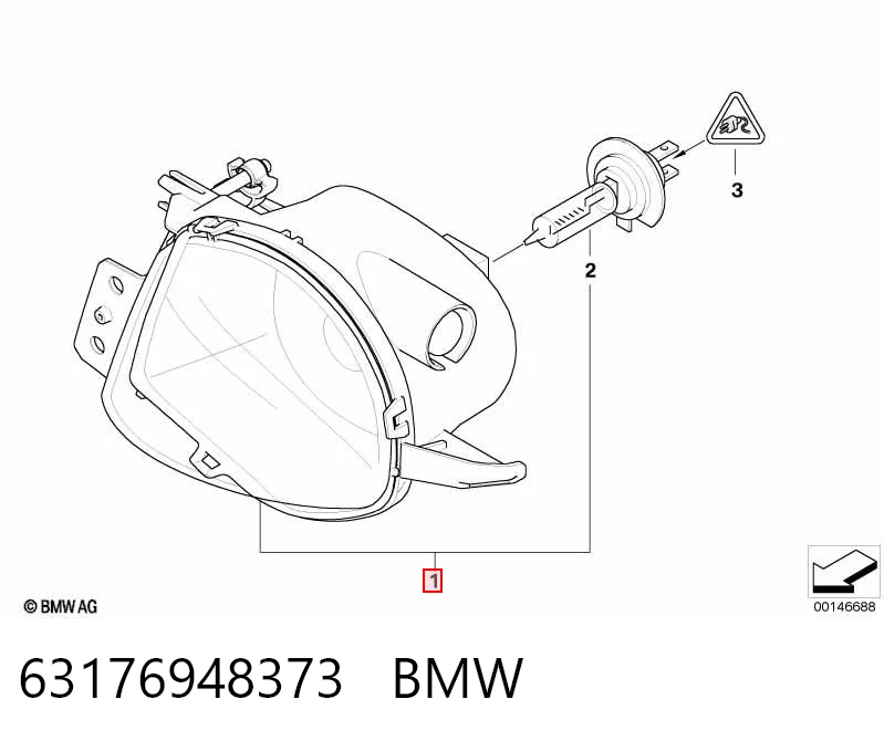 63176948373 BMW Lampa przeciwmgielna lewa