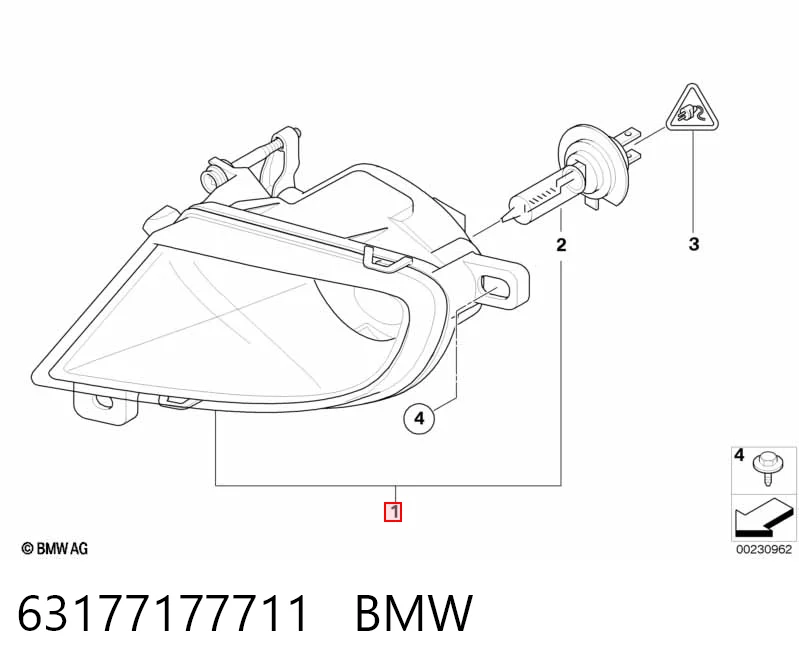 63177177711 BMW Lampa przeciwmgielna lewa