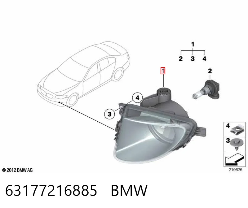 63177216885 BMW Lampa przeciwmgielna lewa