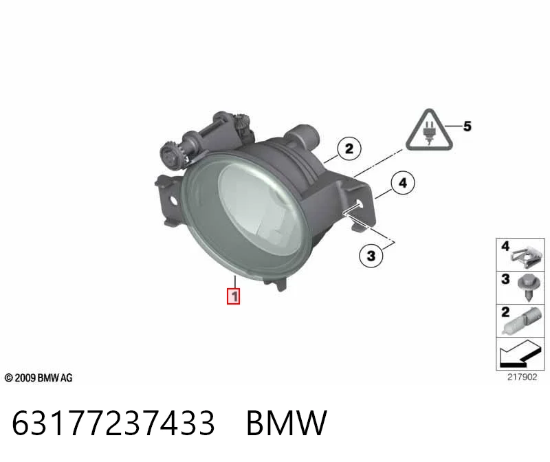 63177237433 BMW Lampa przeciwmgielna lewa