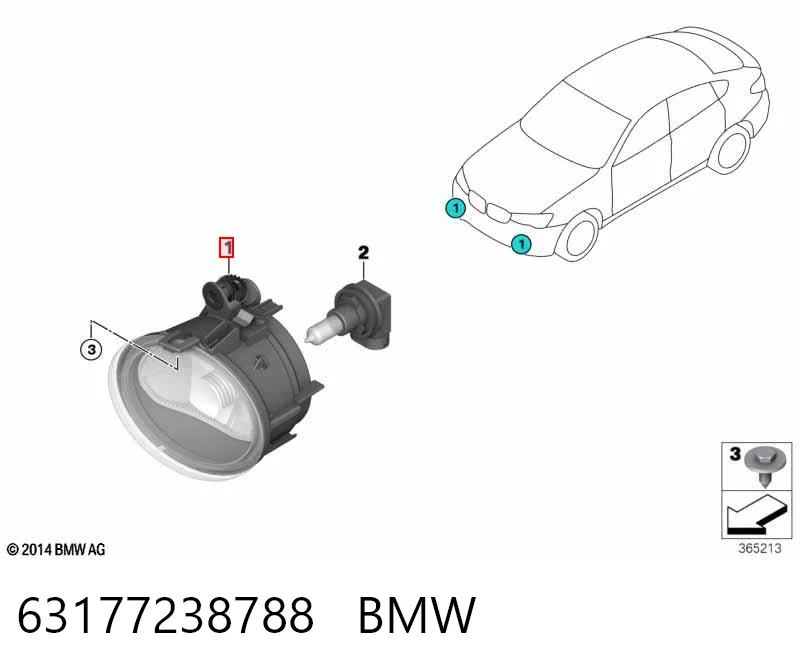 63177238788 BMW Lampa przeciwmgielna prawa