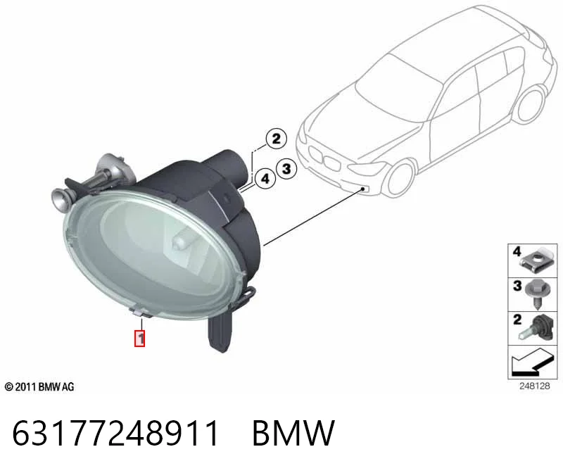 63177248911 BMW Lampa przeciwmgielna lewa