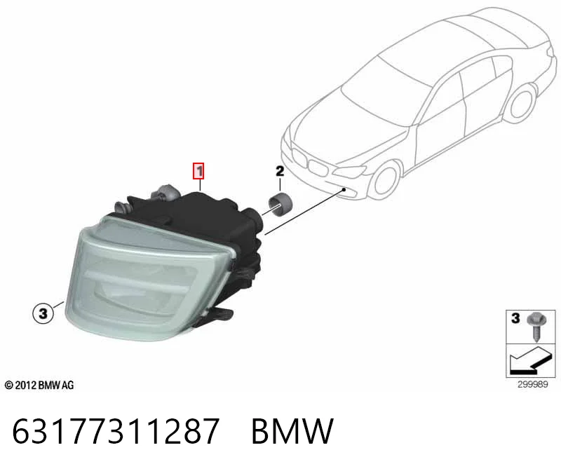 63177311287 BMW Lampa przeciwmgielna lewa