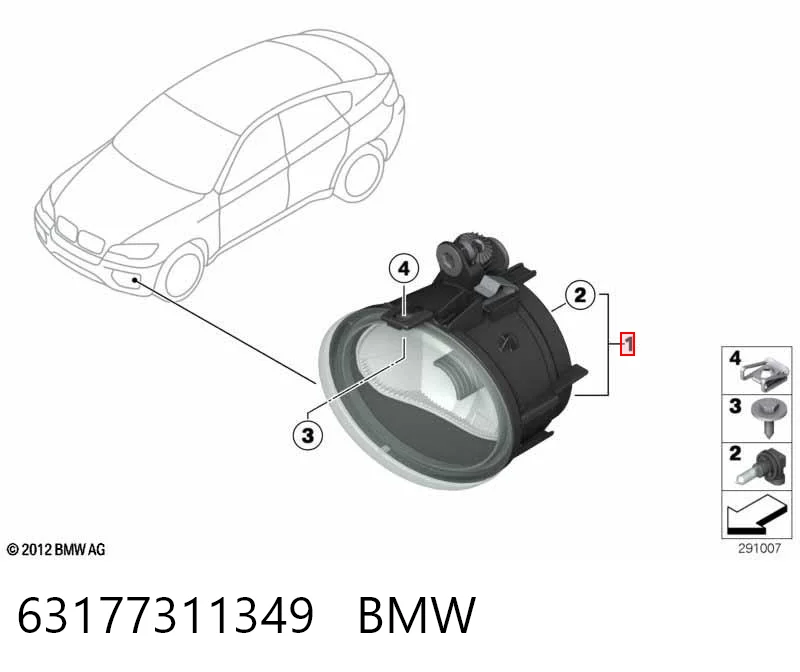 63177311349 BMW Lampa przeciwmgielna lewa
