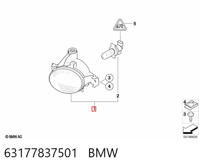  Lampa przeciwmgielna lewa BMW 1 