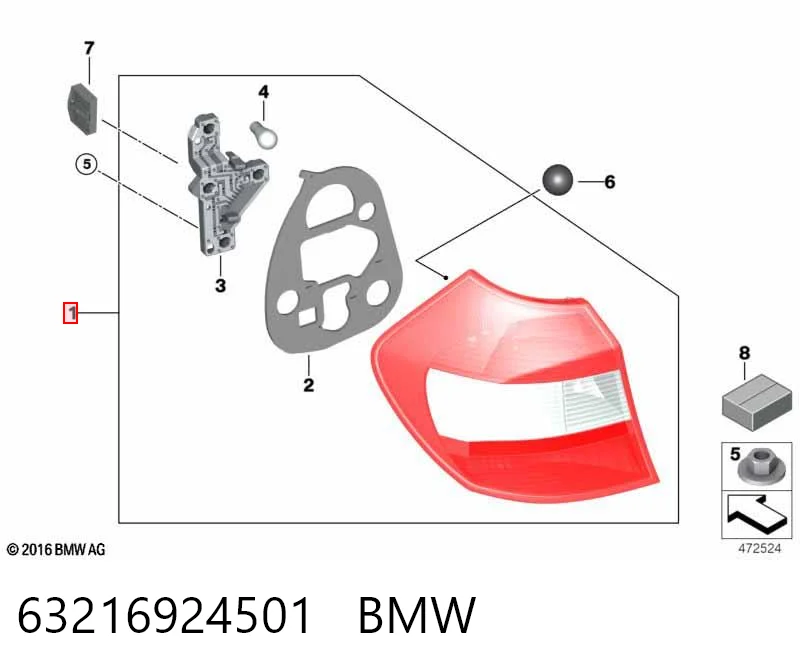 Lampa zespolona tylna lewa BMW 1 