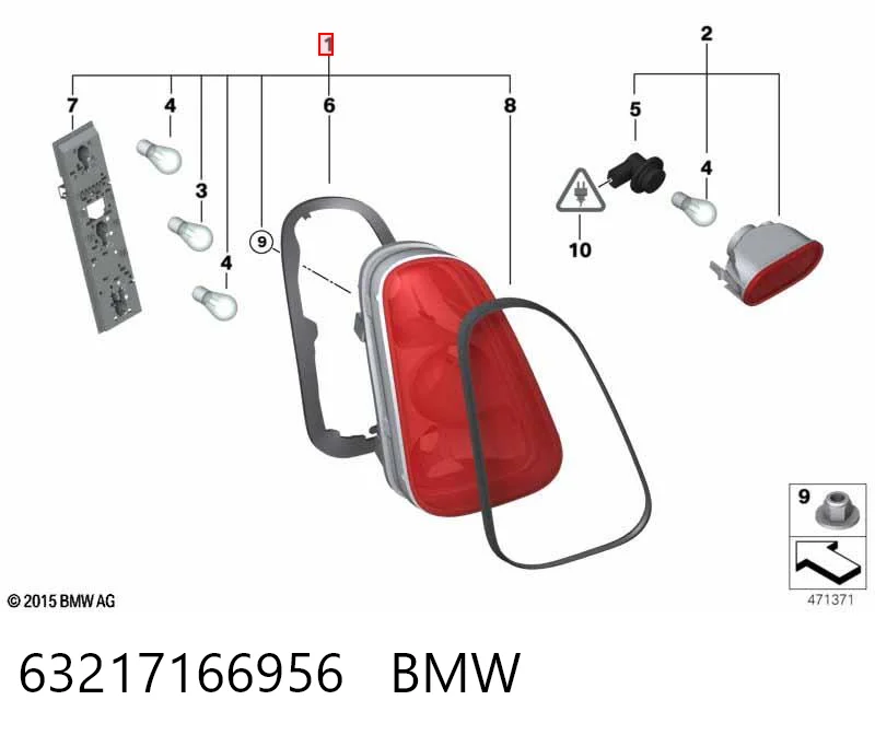 63217166956 BMW Lampa zespolona tylna prawa