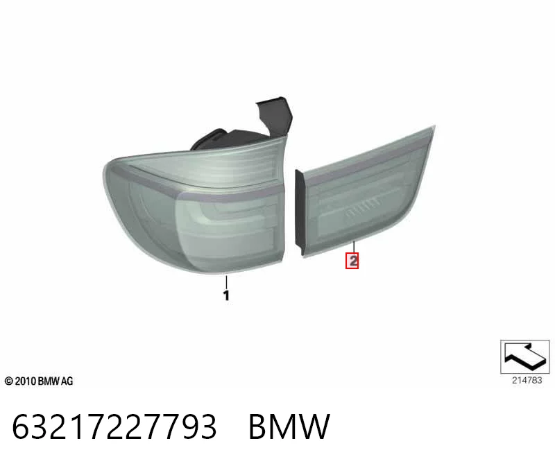 63217227793 BMW Lampa zespolona tylna lewa wewnętrzna