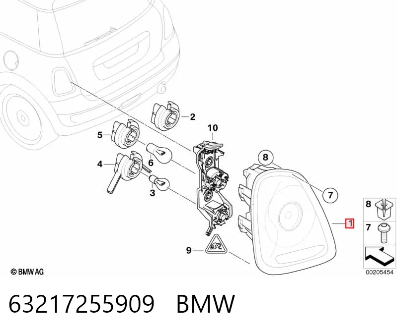 63217255909 BMW Lampa zespolona tylna lewa