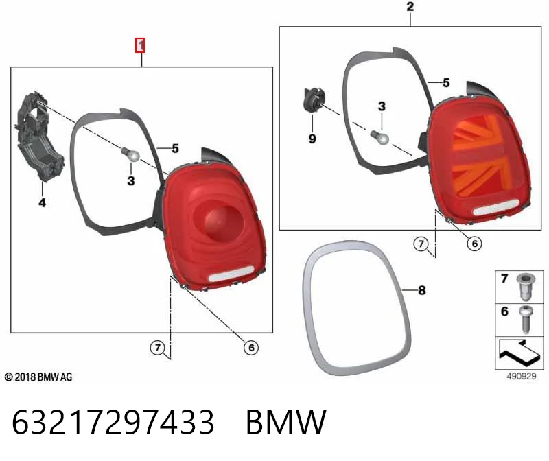 Lampa zespolona tylna lewa do Mini Cooper F56