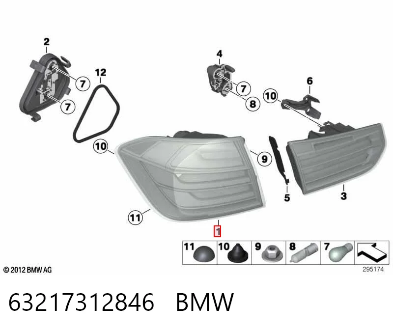 63217312846 BMW Lampa zespolona tylna prawa zewnętrzna