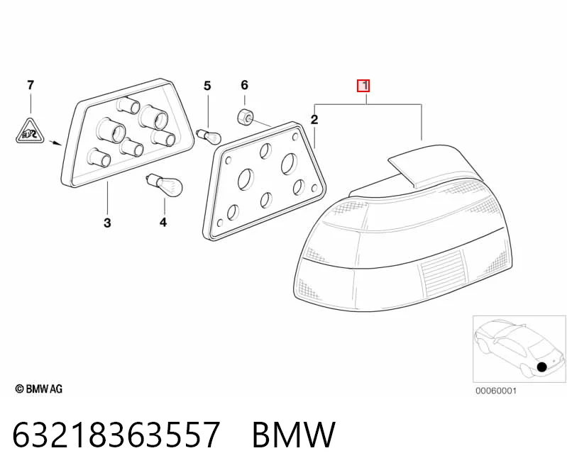 Lampa zespolona tylna lewa BMW 5 sedana (E39) (1995 - 2003) cena, od 36,48 USD