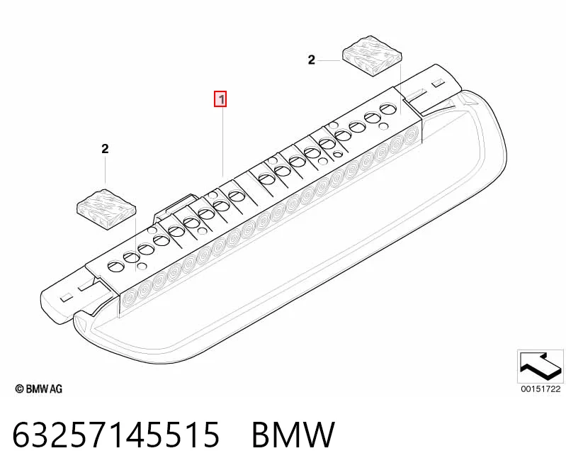 Lampa stop tylna dodatkowa BMW 3 sedana (E90) (2004 - 2013) cena, od 37,51 USD