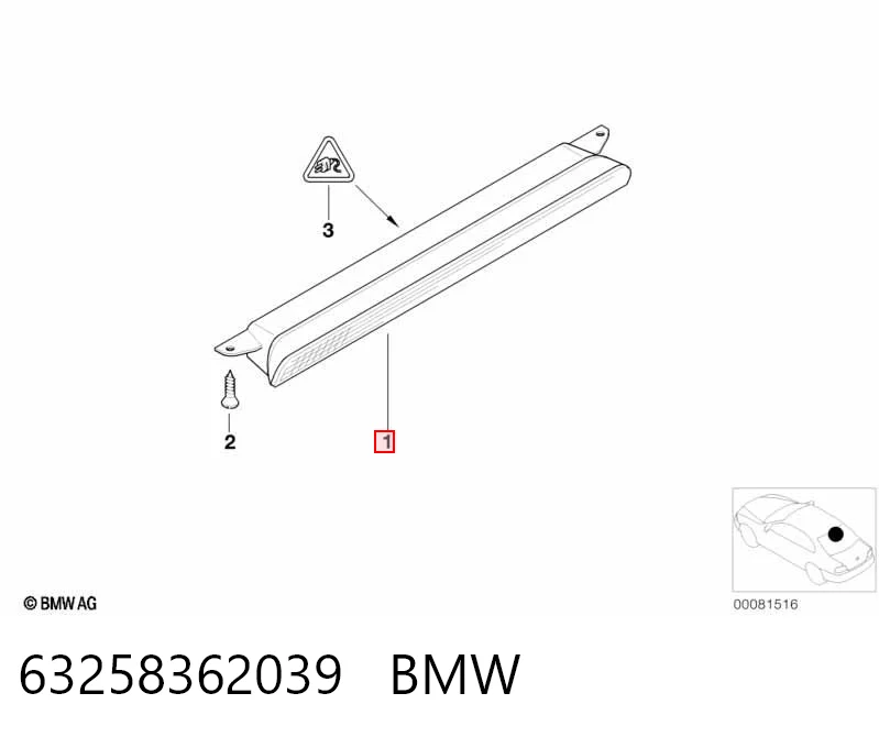 Lampa stop tylna dodatkowa BMW X5 SUV (E53) (2000 - 2006) cena, od 71,85 USD