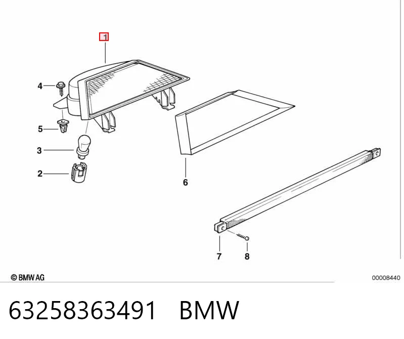 Lampa stop tylna dodatkowa do BMW 3  E36