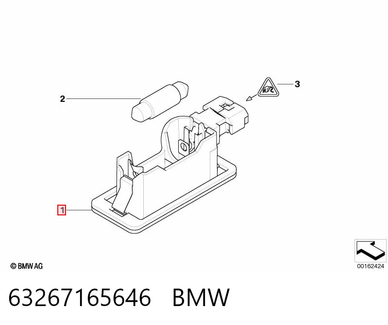 63267165646 BMW Lampa oświetlenia tylnej tablicy rejestracyjnej