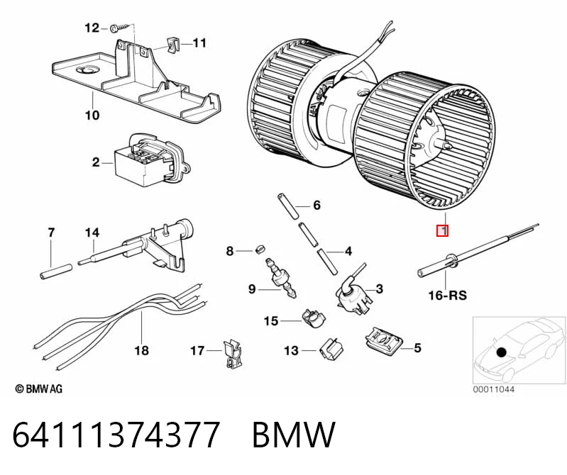 64111374377 BMW Silniczek wentylatora nagrzewnicy (ogrzewacza wnętrza)