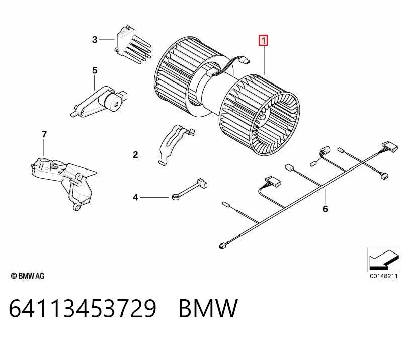 64113453729 BMW Silniczek wentylatora nagrzewnicy (ogrzewacza wnętrza)