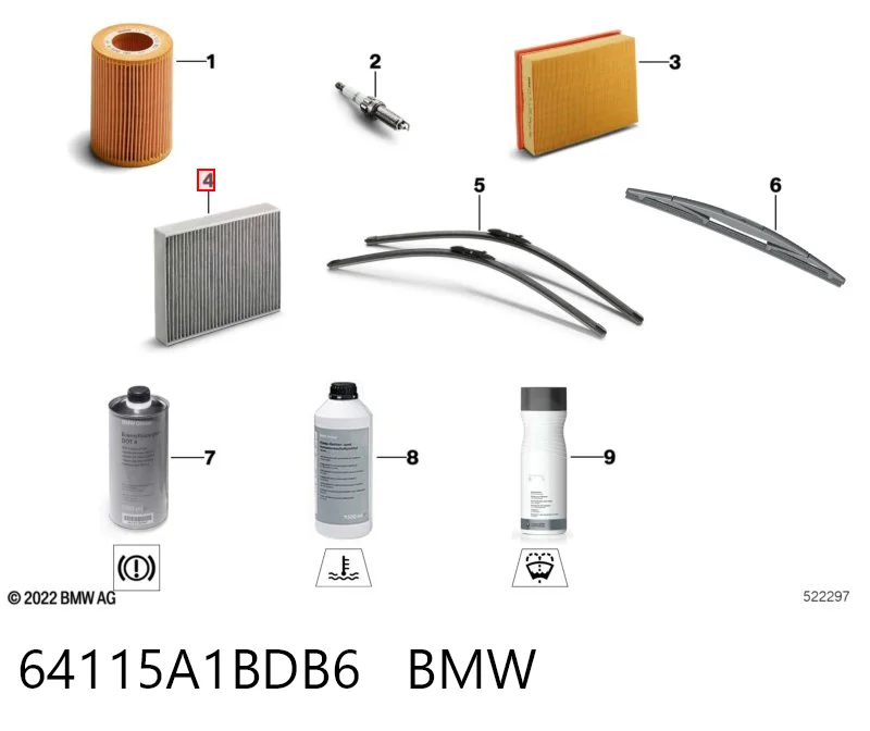 64115A1BDB6 BMW Filtr kabiny