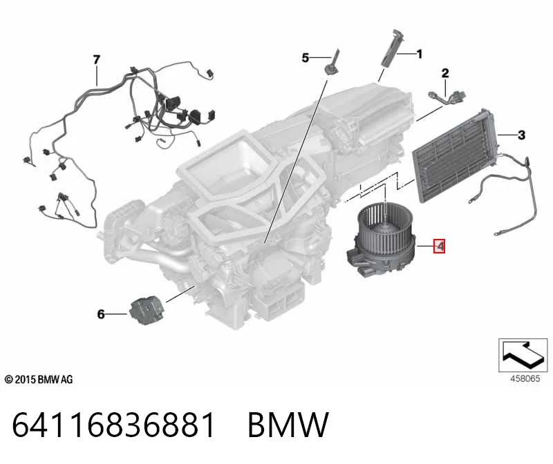  Silniczek wentylatora nagrzewnicy (ogrzewacza wnętrza) BMW 5 