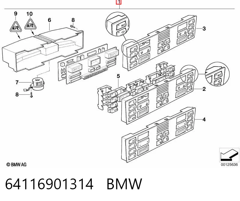 Sterownik trybów ogrzewania/klimatyzacji do BMW 7  E38