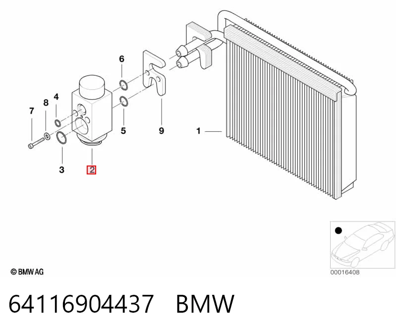 64116904437 BMW Zawór termostatyczny klimatyzacji