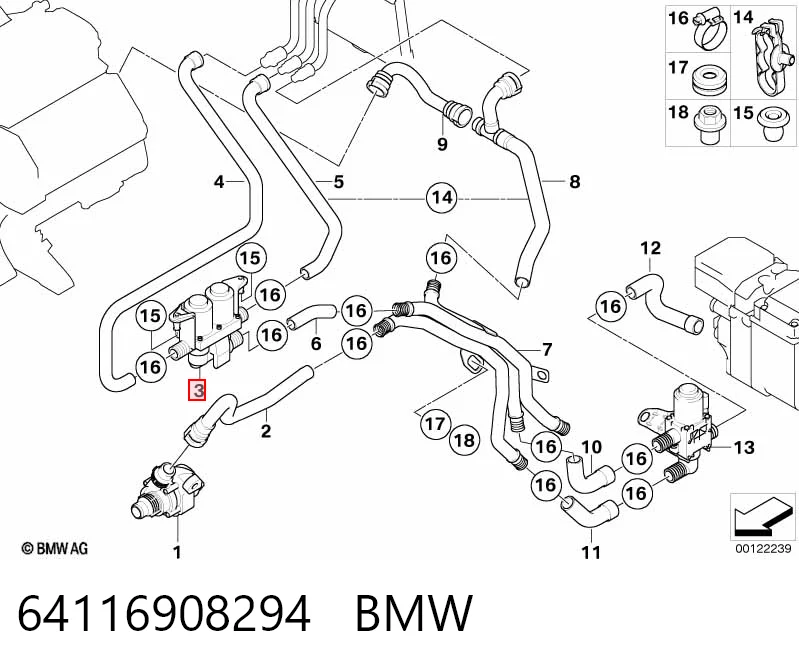 64116908294 BMW Zawór nagrzewnicy (ogrzewacza)