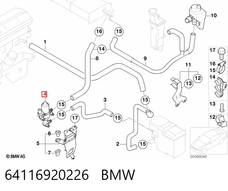 64116920226 BMW Zawór nagrzewnicy (ogrzewacza)