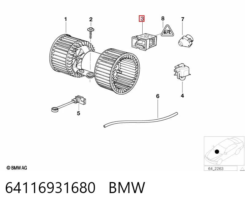 64116931680 BMW Rezystor wentylatora nagrzewnicy (ogrzewacza kabiny)