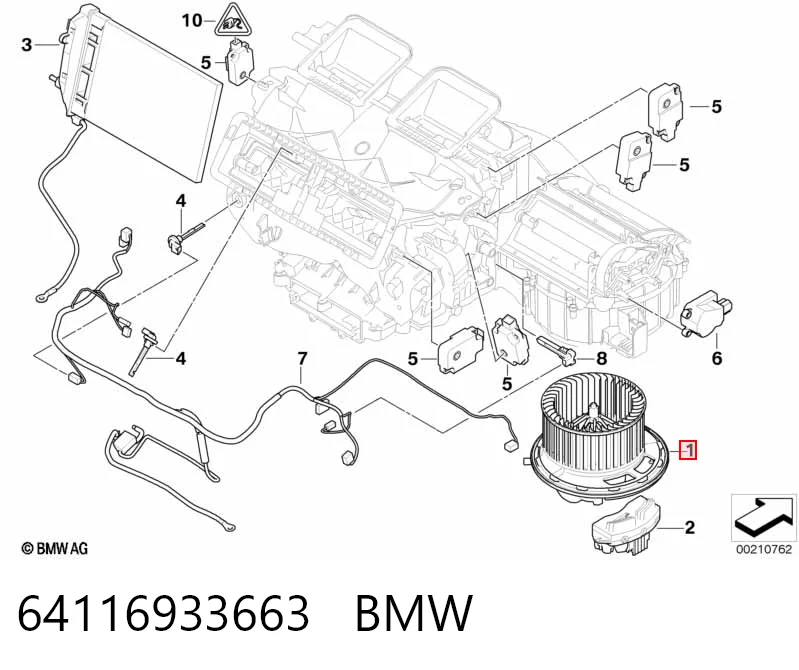 64116933663 BMW Silniczek wentylatora nagrzewnicy (ogrzewacza wnętrza)