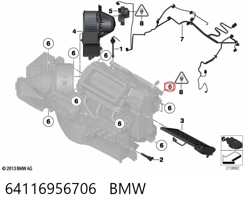 64116956706 BMW Silniczek klapy nagrzewnicy