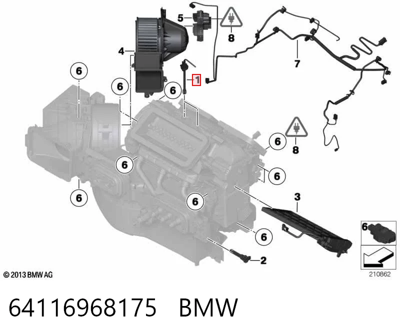 64116968175 BMW Czujnik temperatury wewnętrznej