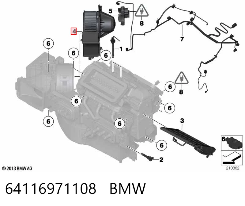 64116971108 BMW Silniczek wentylatora nagrzewnicy (ogrzewacza wnętrza)