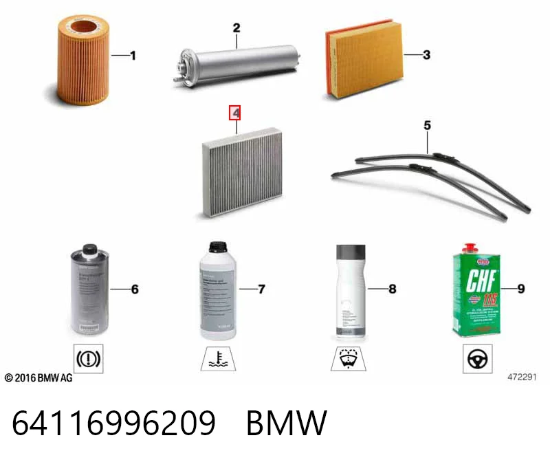 64116996209 BMW Filtr kabiny