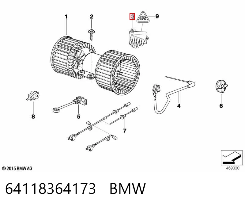 64118364173 BMW Rezystor wentylatora nagrzewnicy (ogrzewacza kabiny)