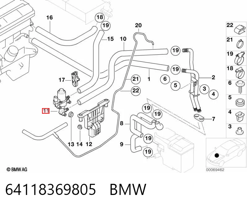 64118369805 BMW Zawór nagrzewnicy (ogrzewacza)