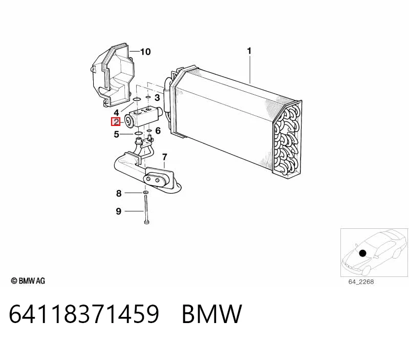 64118371459 BMW Zawór termostatyczny klimatyzacji
