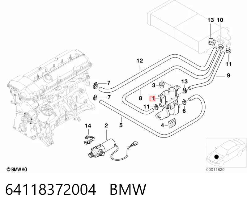 64118372004 BMW Zawór nagrzewnicy (ogrzewacza)